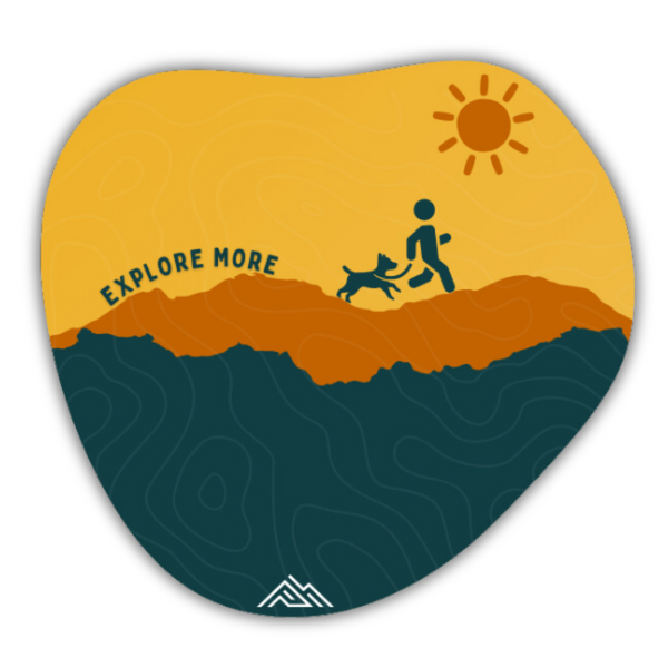 Explore More With Your Dog Sticker - Orange