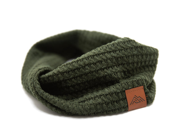 Olive Waffle Knit Scarf