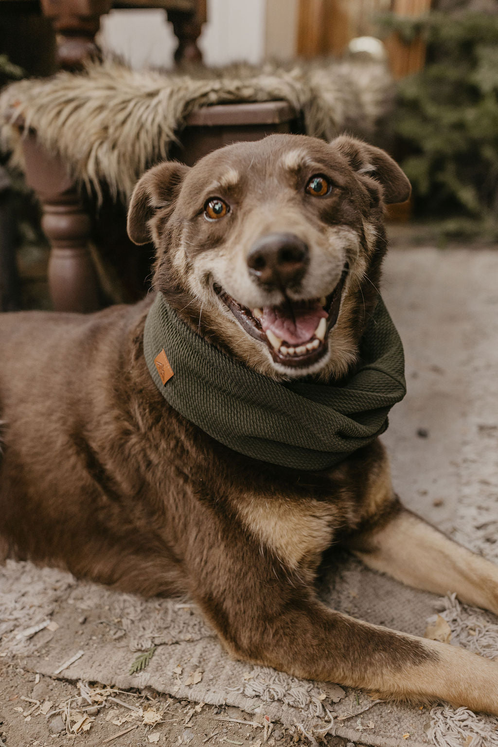Olive Waffle Scarf