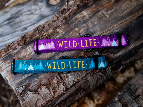 Elements Series - Purple Wild Life Dog Collar