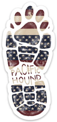 Patriotic Paw Print Sticker
